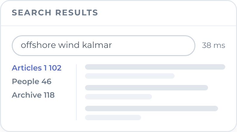 Search results for "offshore wind kalmar" in 38 ms, faceted by articles, people and archive